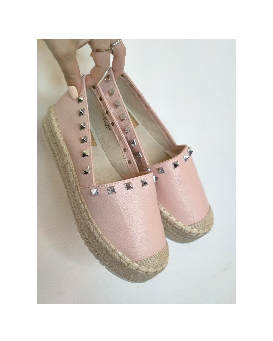 Platform espadrilles with studs: 36!