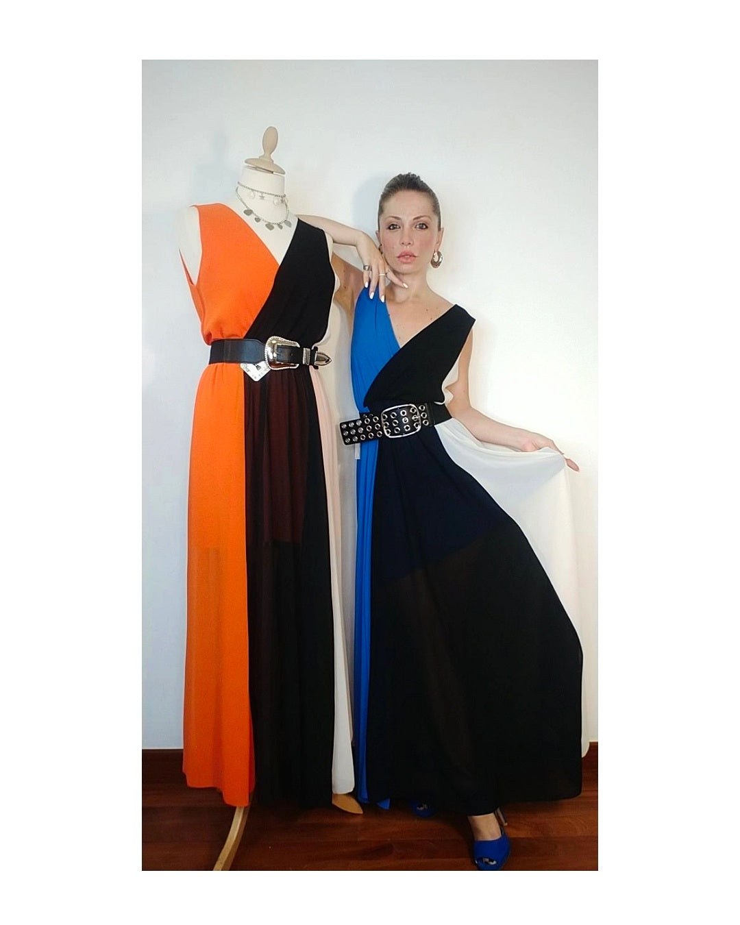 Long tricolor dress!