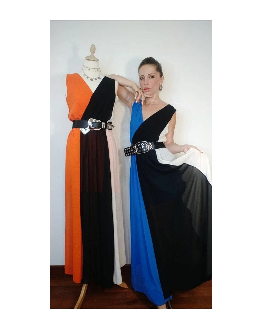 Long tricolor dress!
