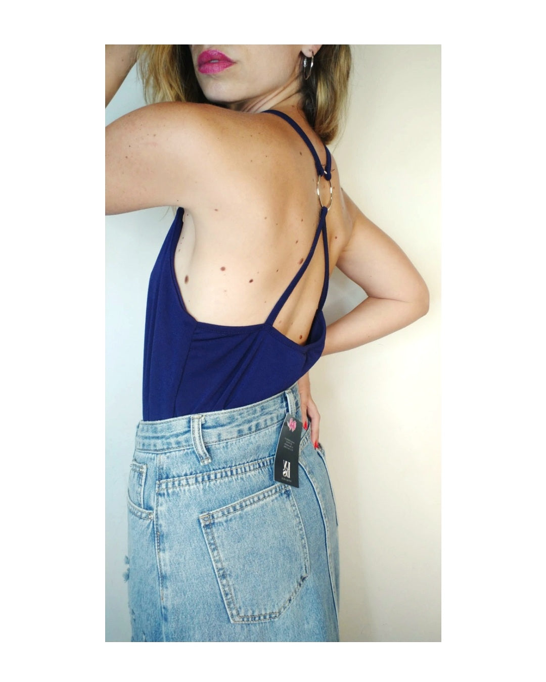 Halter neck under jacket with ring!