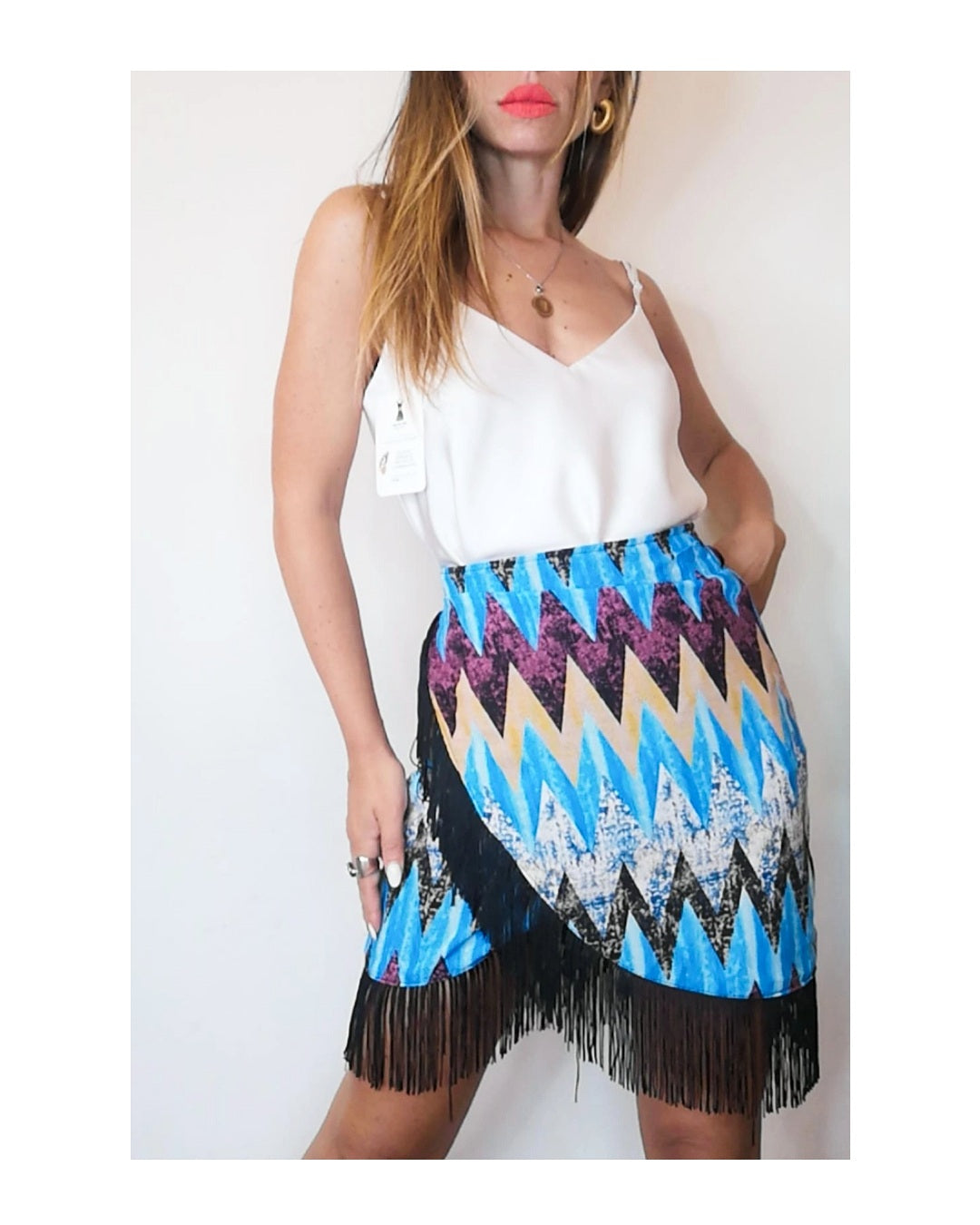 ZigZag Wrap Skirt with fringes!