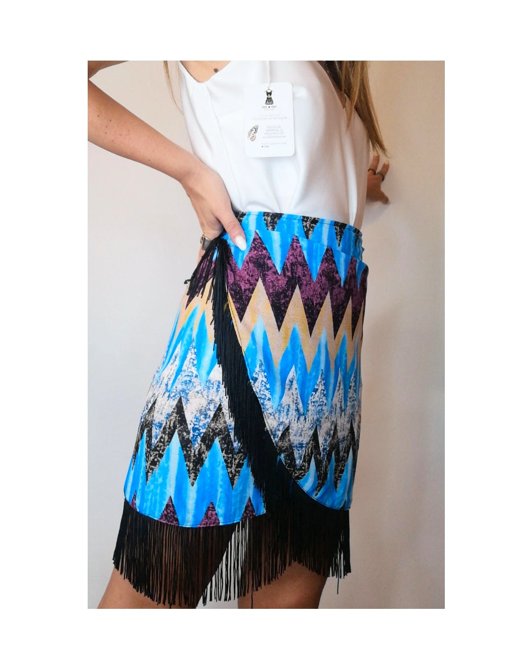 ZigZag Wrap Skirt with fringes!