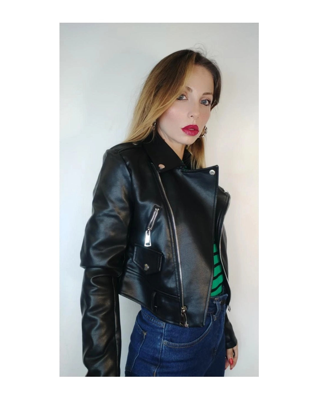 Faux leather biker jacket!