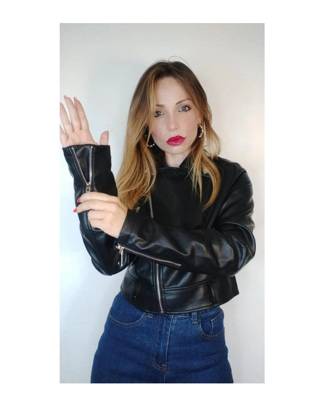 Faux leather biker jacket!