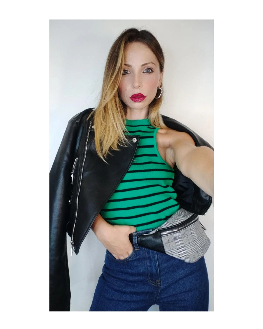 Faux leather biker jacket!