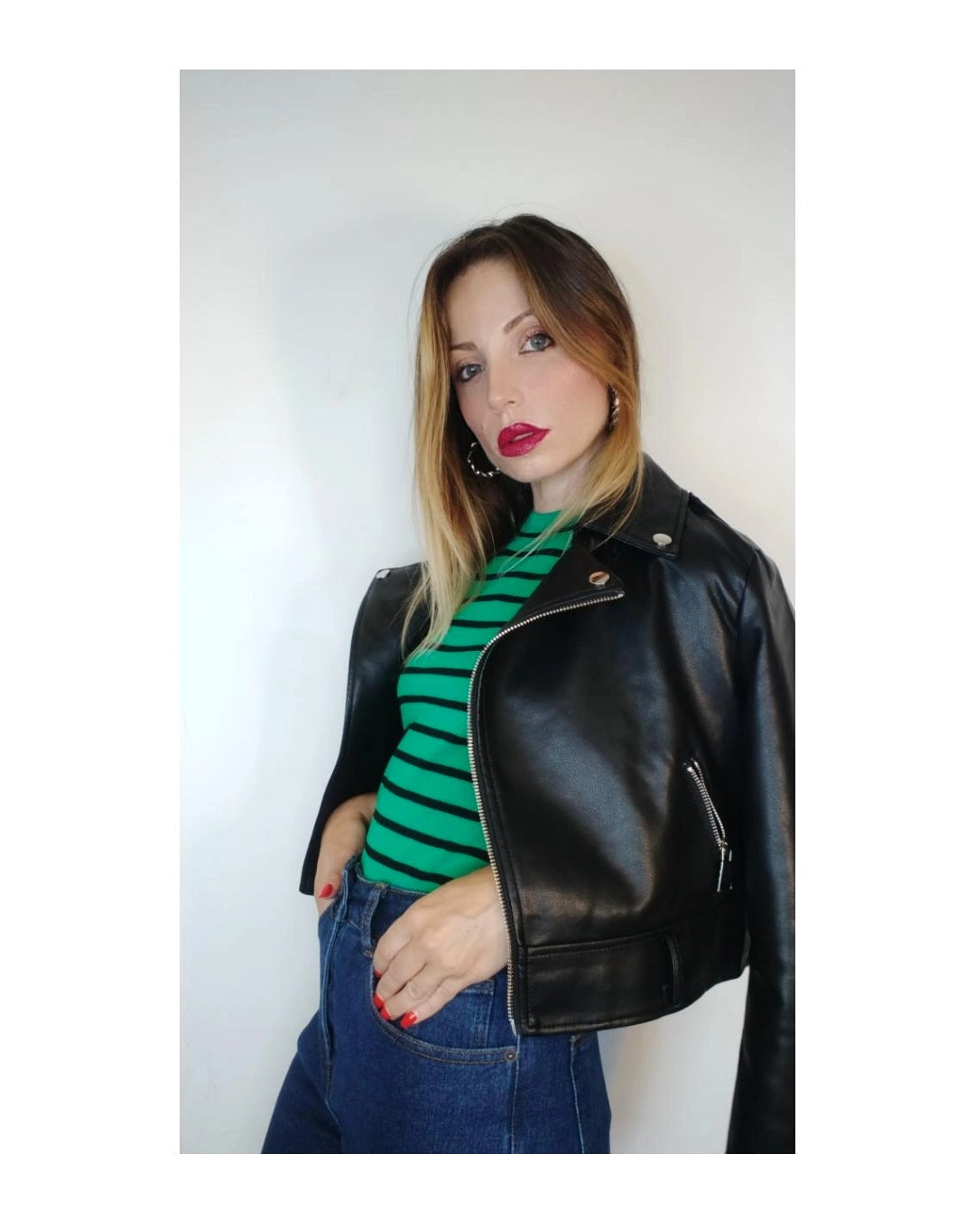 Faux leather biker jacket!