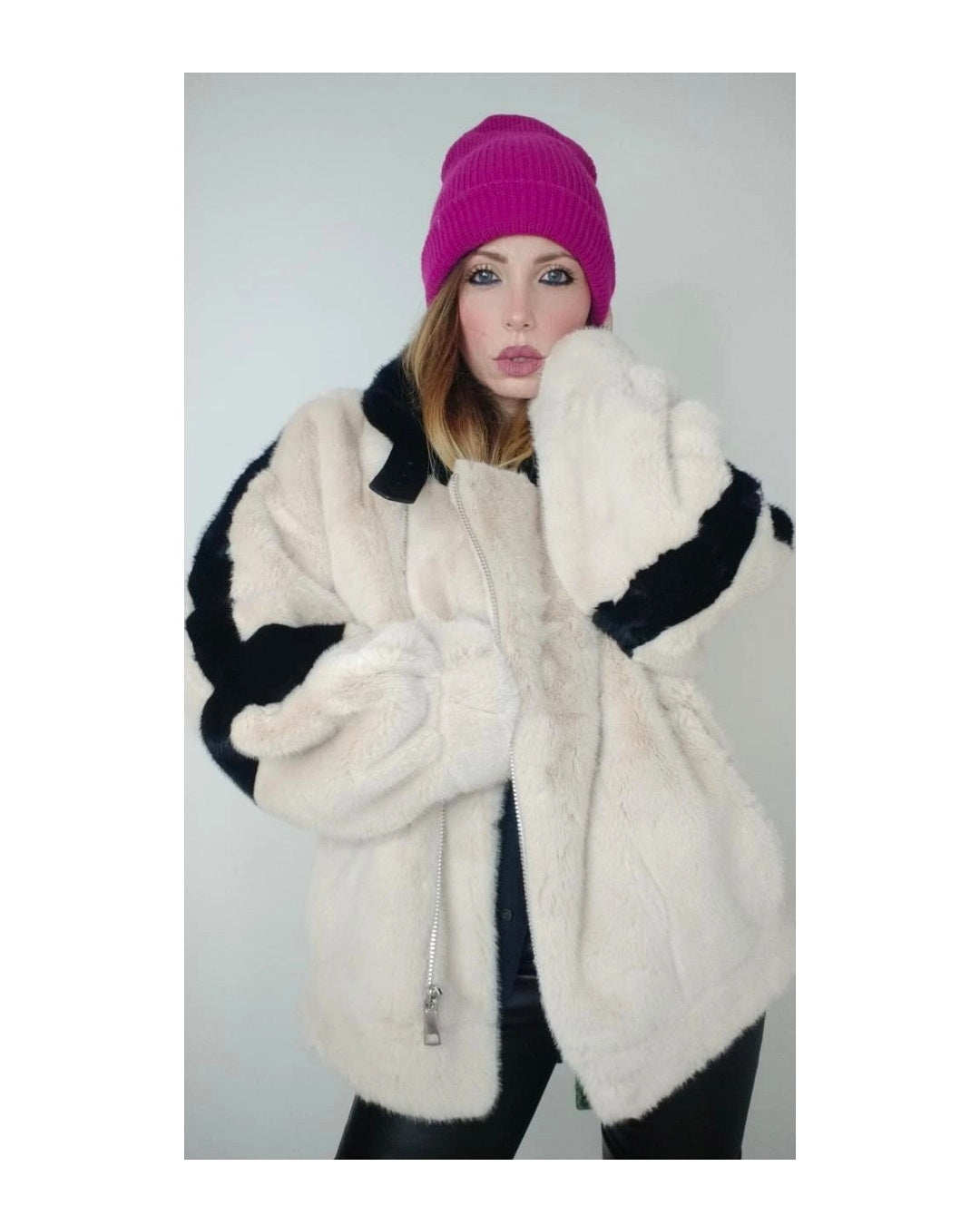 Two-tone ecofur with zip!
