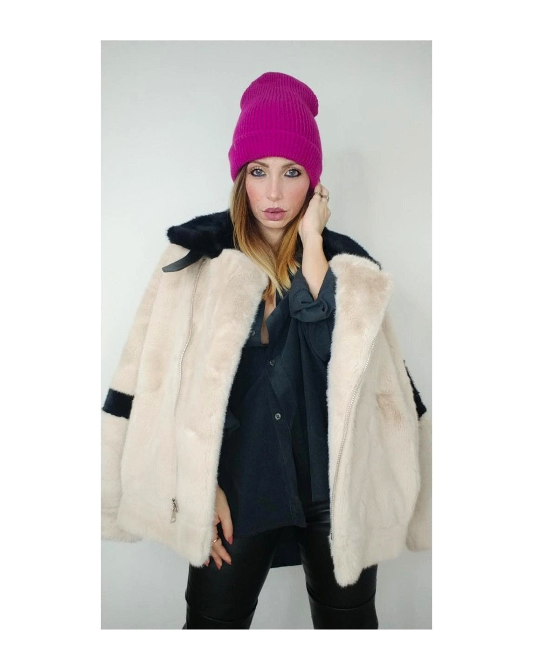 Two-tone ecofur with zip!