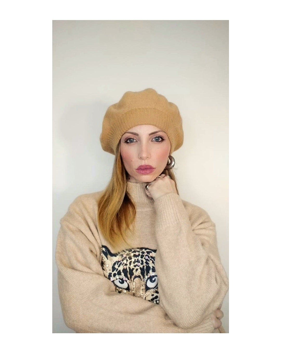Angora, viscose & wool blend beret!