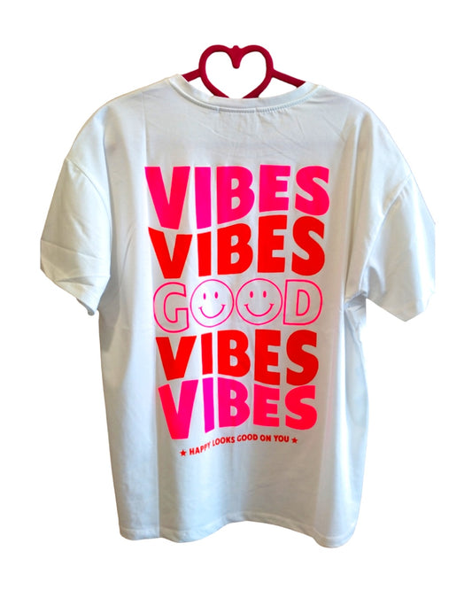 T-shirt 95% cotone GOOD VIBES FLUO!