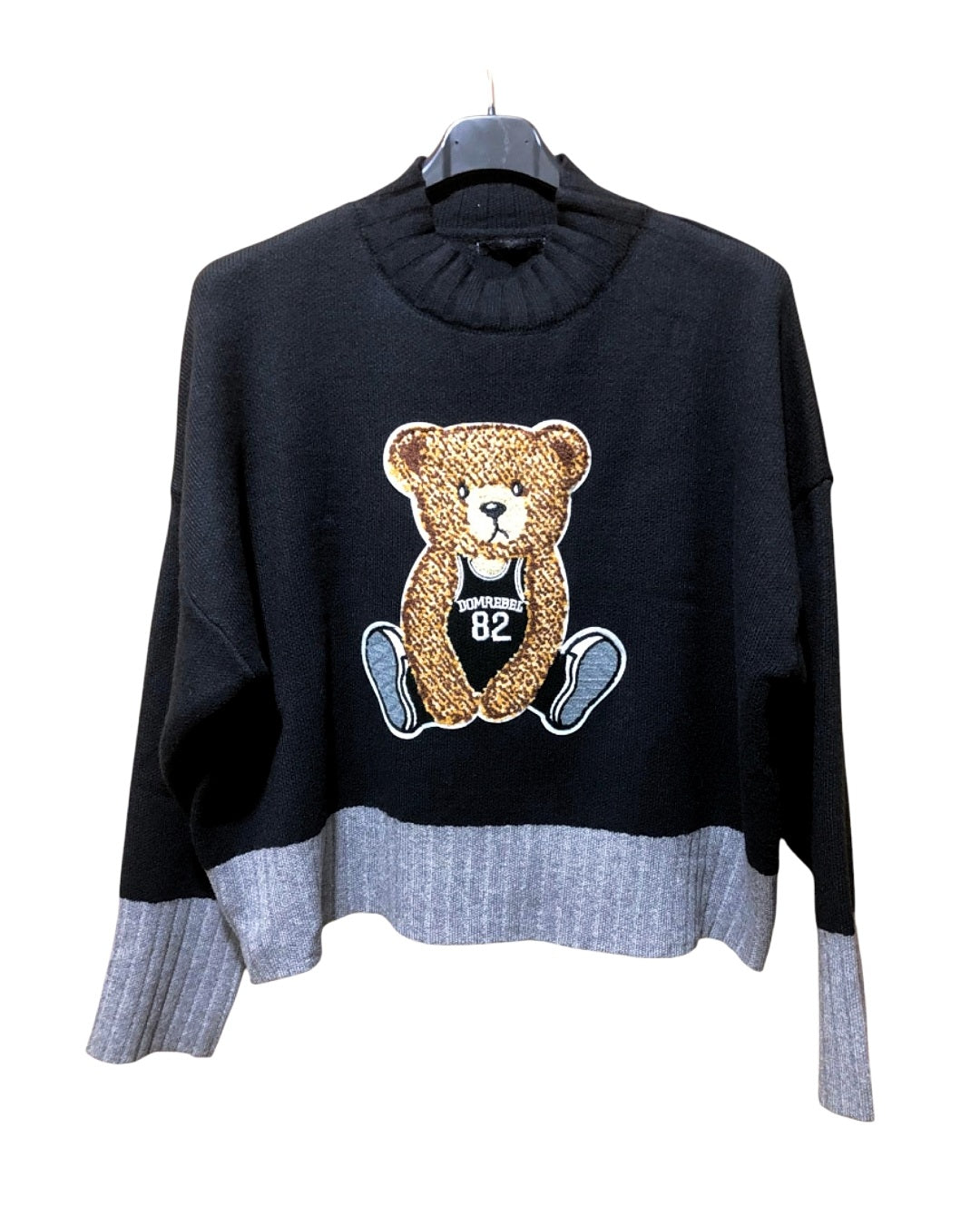 Maglione bicolor 85% viscosa Orsacchiotto!