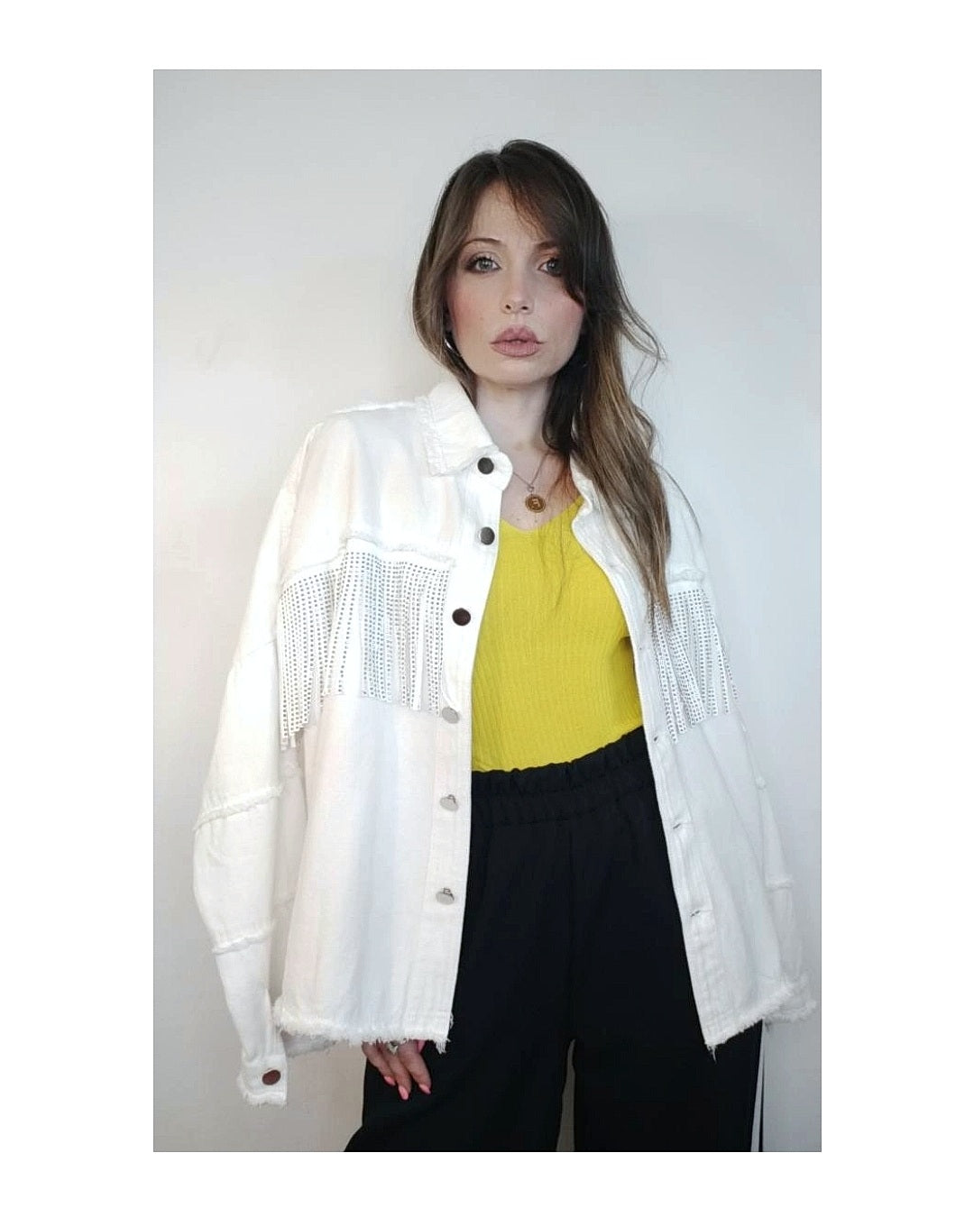 Giacca Jeans 100% cotone con Frange!