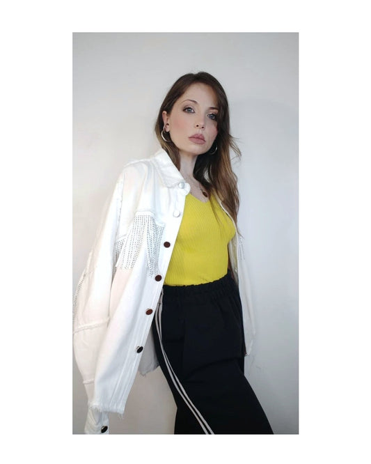 Giacca Jeans 100% cotone con Frange!