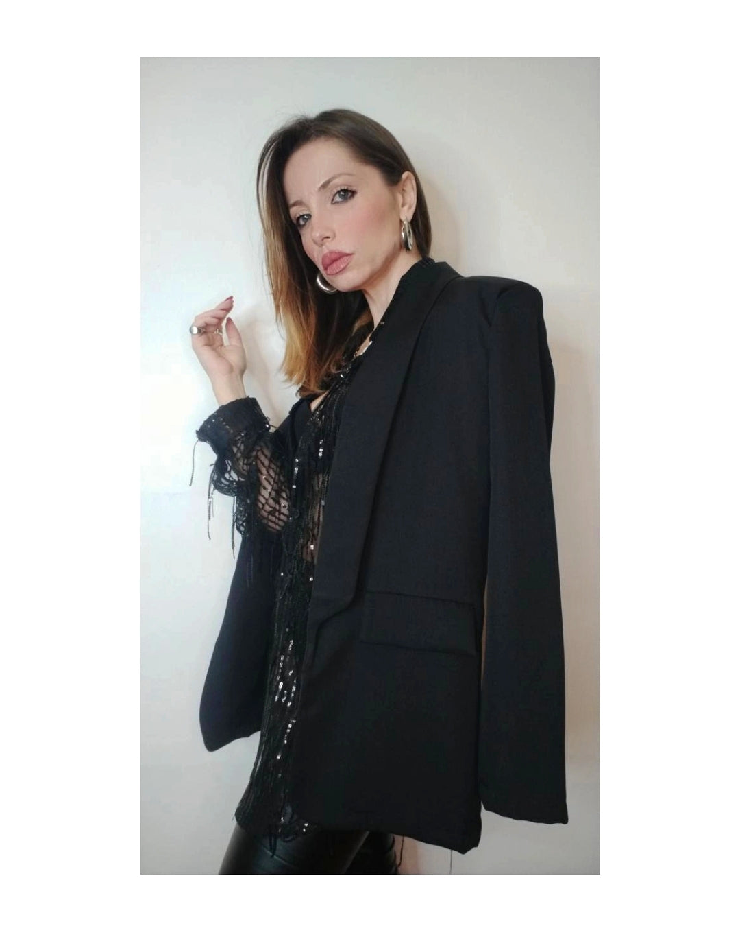 Men's cut blazer, BLACK!
