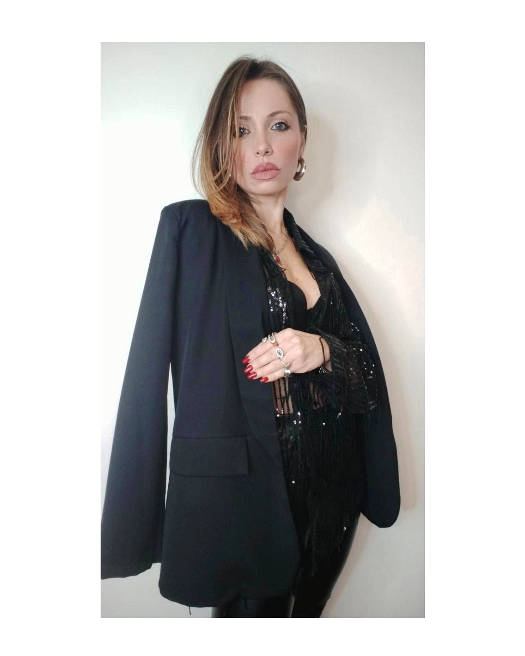 Men's cut blazer, BLACK!