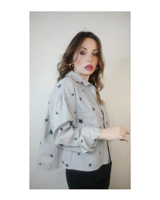 Camicia semi Crop righe e stelle!