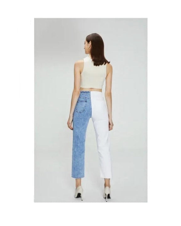 Two-tone slim fit jeans!