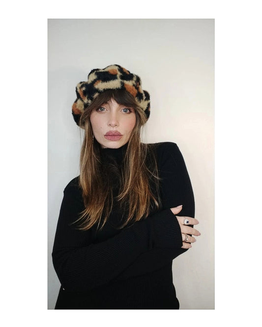 Basco misto viscosa/lana peluche animalier!