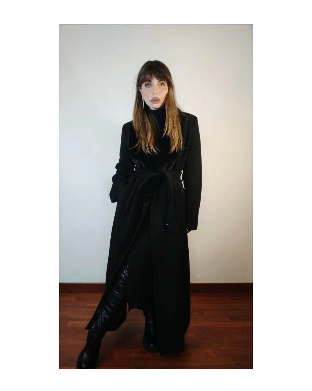 Cappotto lungo con collo ecofur e bottoni!