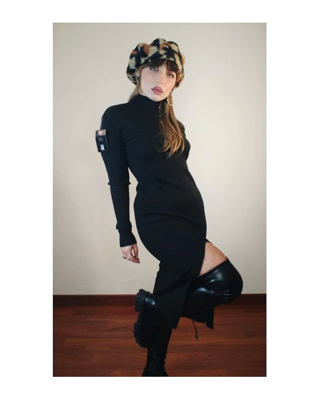 Tubino longuette 45% viscosa in maglina con spacco!