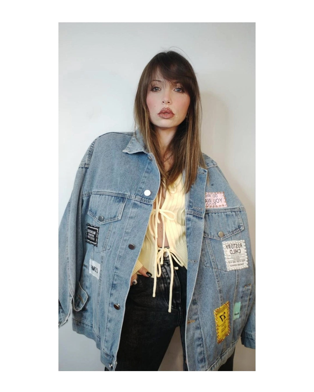 Giacca Over Jeans borchie patch e stampe ➕!