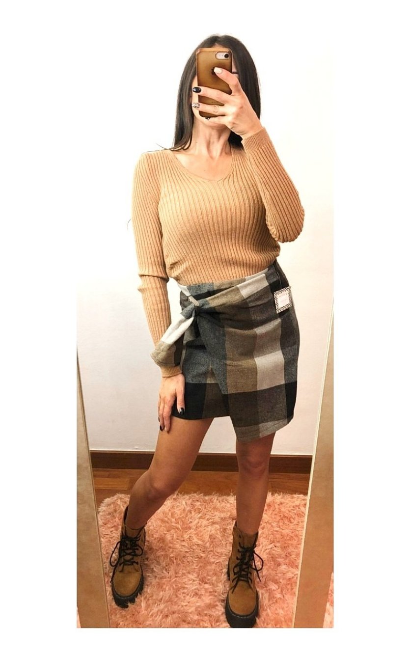 Checked mini skirt: S/M!