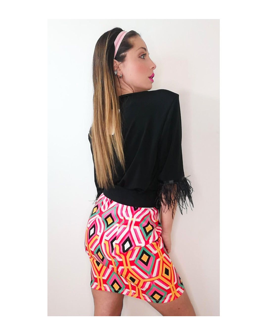 Multicolor rombetti pencil skirt!