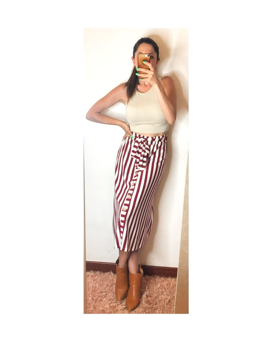 Gonna midi 95% viscosa a righe!