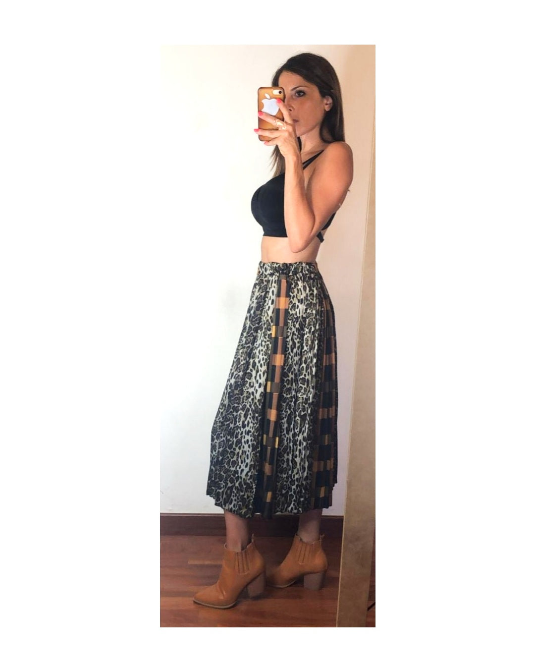 Pleated midi skirt, ANIMAL/CHECKS!