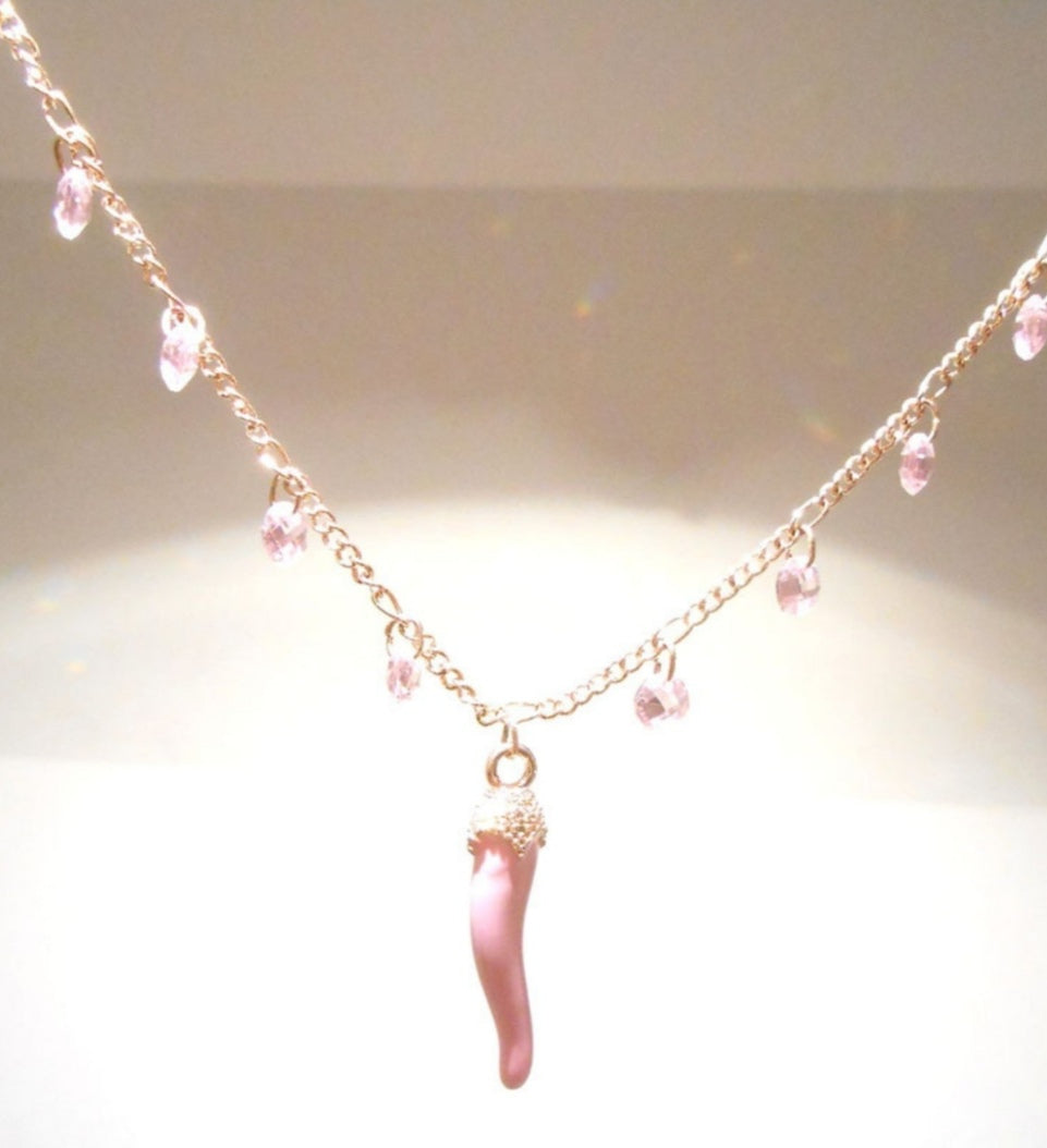 Beads and 🌶️ Necklace: GREEN or PINK!