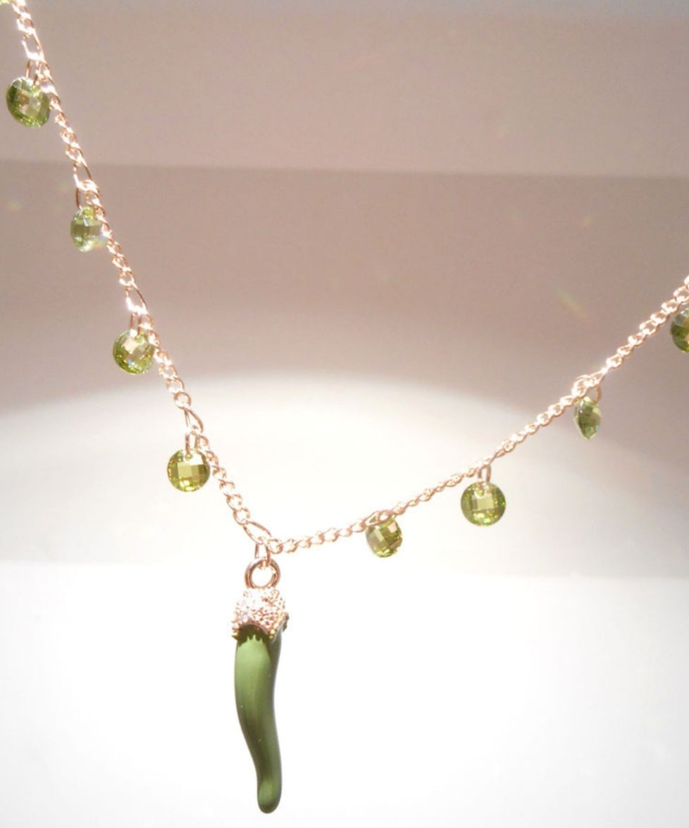 Beads and 🌶️ Necklace: GREEN or PINK!