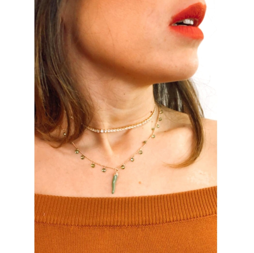 Beads and 🌶️ Necklace: GREEN or PINK!