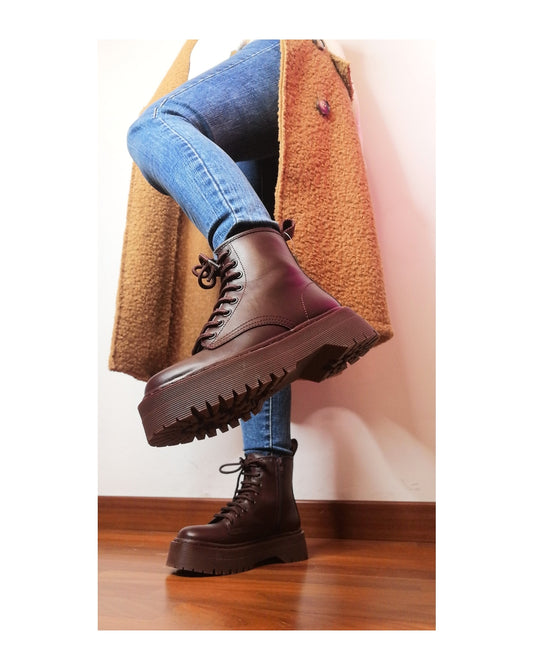 Anfibio boots platform basic, BORDEAUX!