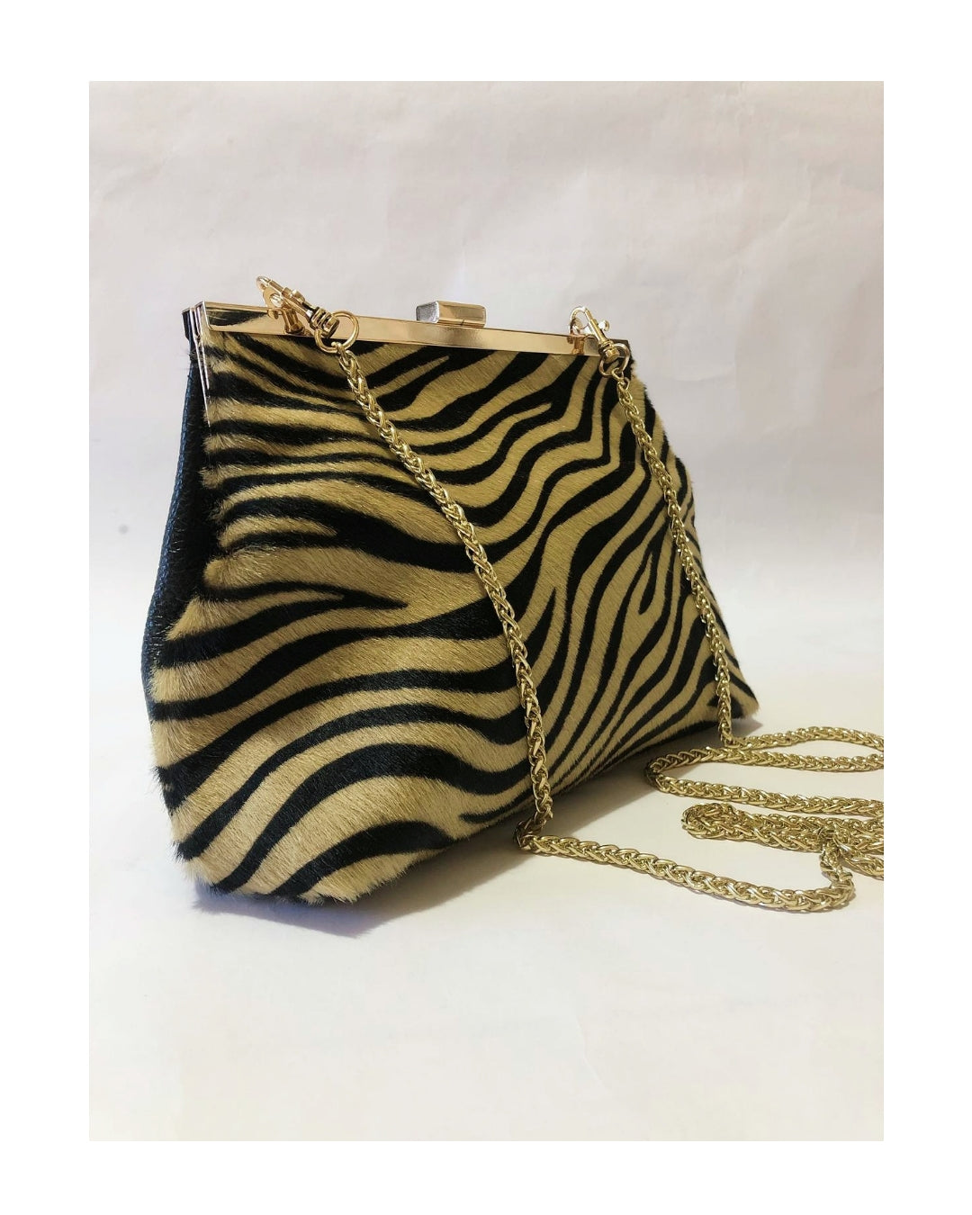 Borsa clutch vera pelle e cavallino con tracollina!