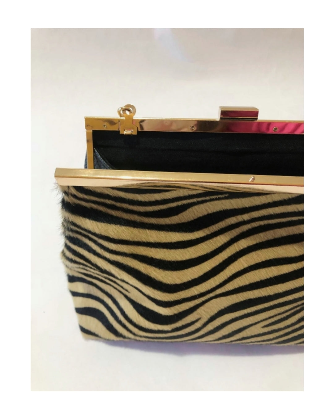 Borsa clutch vera pelle e cavallino con tracollina!