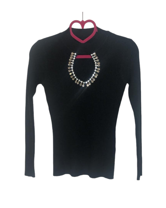 Maglione 45% viscosa con goccia strass!