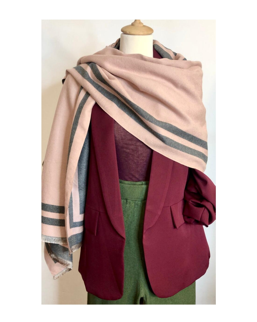 Sciarpa 100% viscosa bicolor a righe!