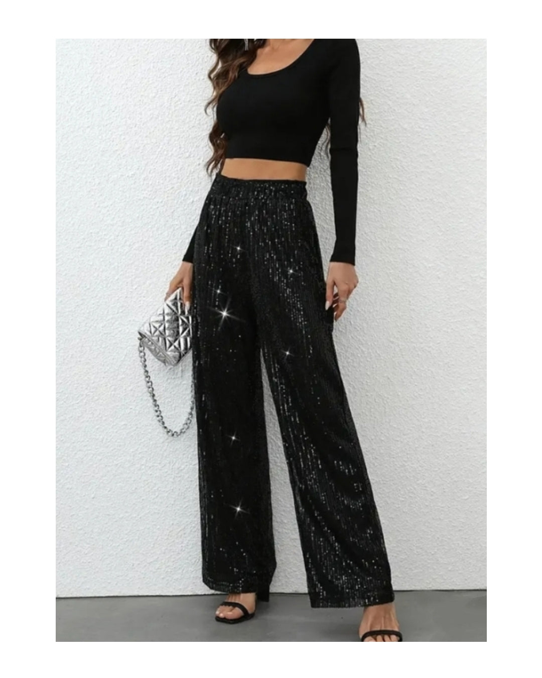 Pantalone cropped full paillettes!
