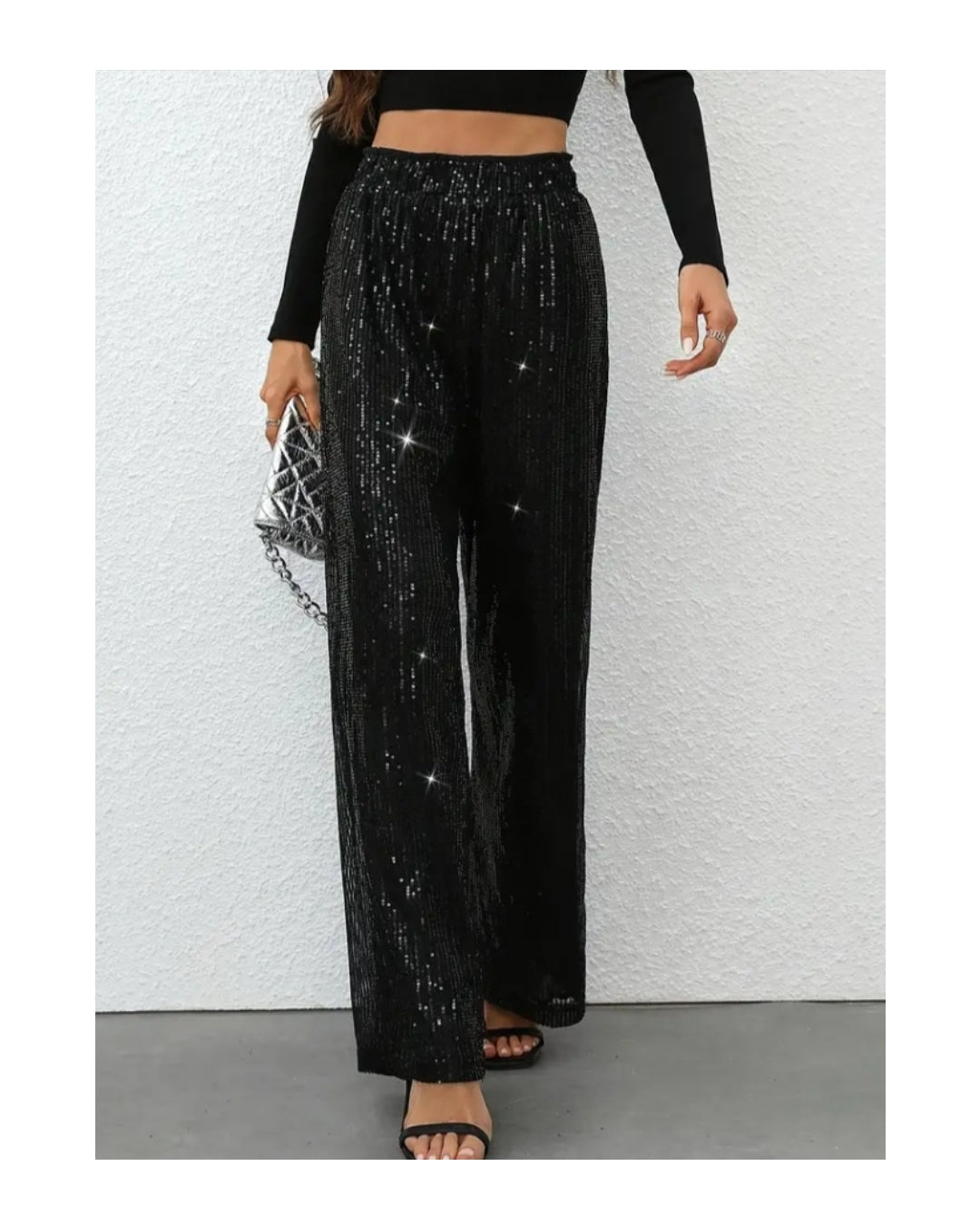 Pantalone cropped full paillettes!
