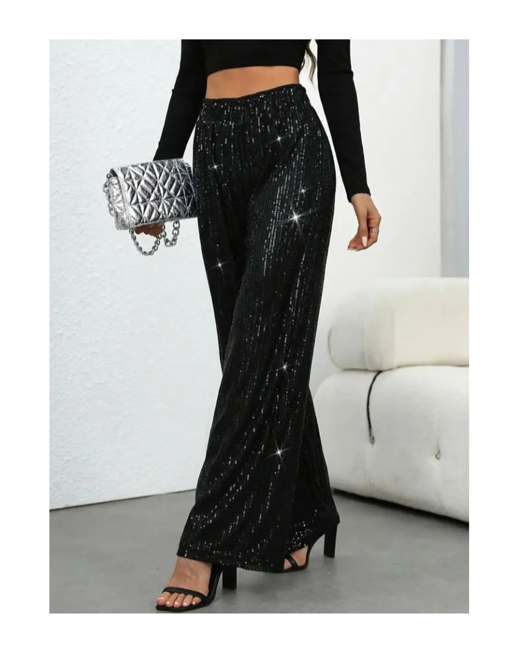 Pantalone cropped full paillettes!