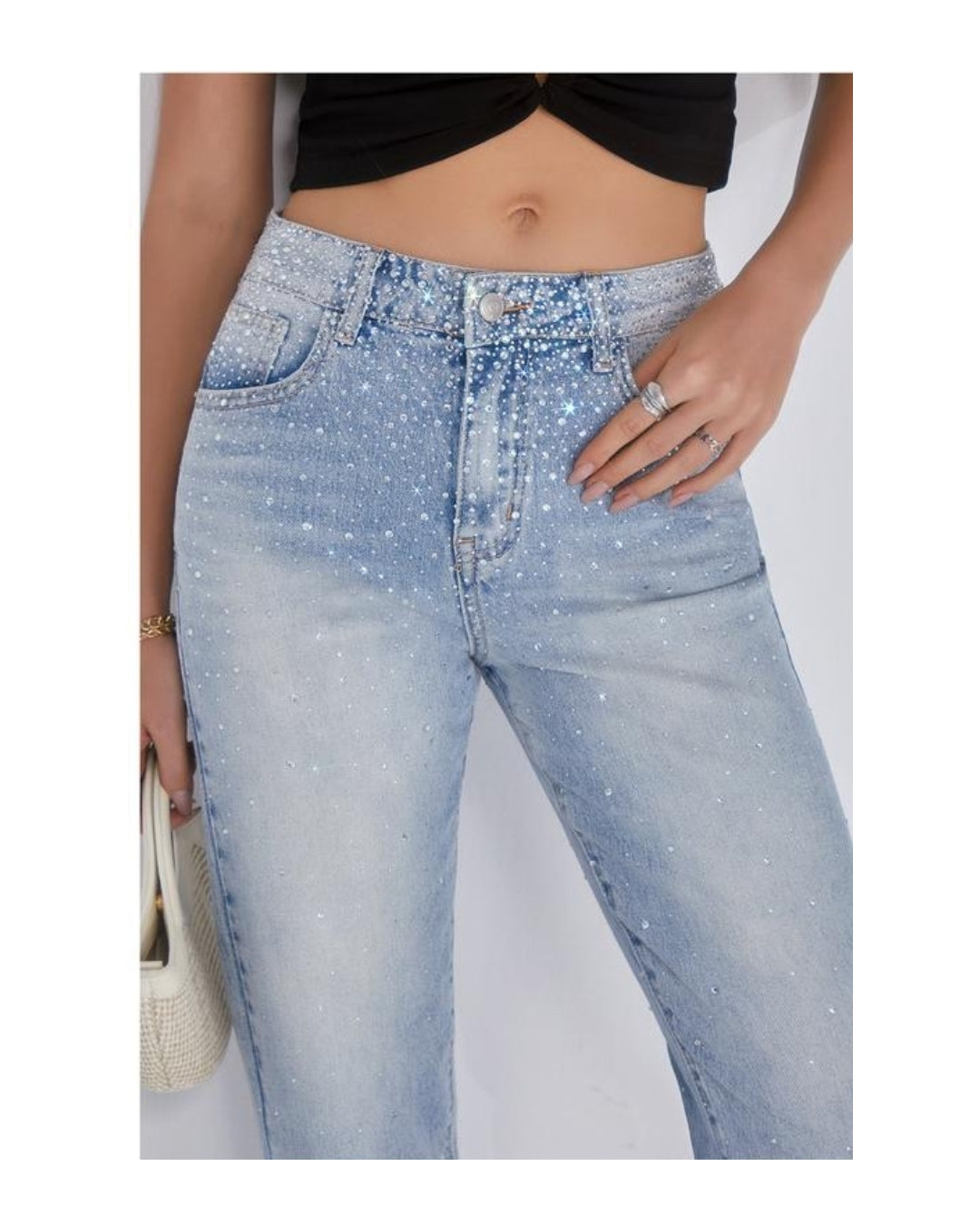 Jeans cigarettes con brillantini!