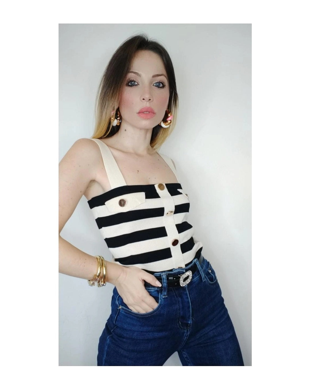 Top 70% viscose stripes!