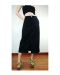 90% cotton midi skirt, BLACK!