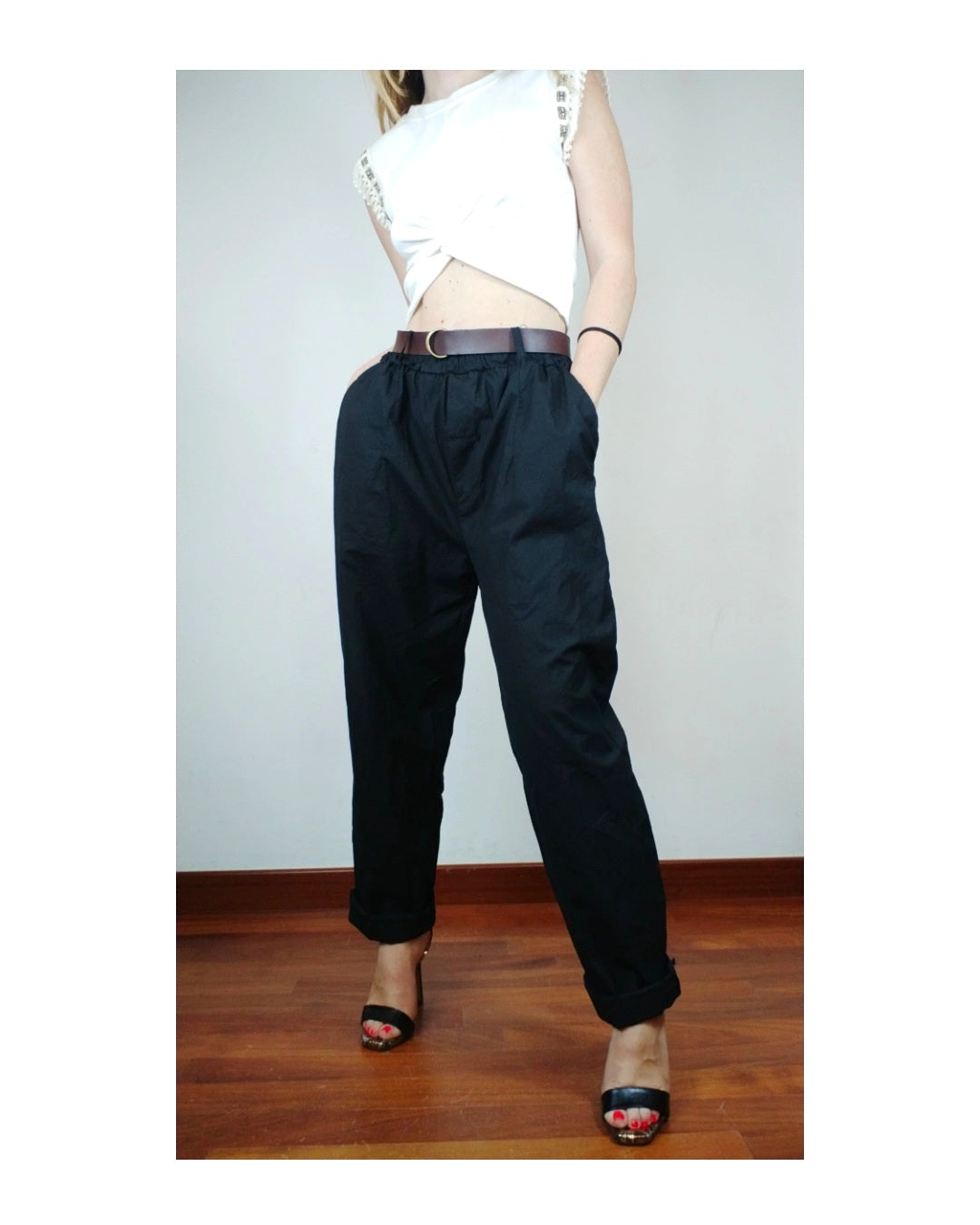 100% cotton trousers, BLACK!