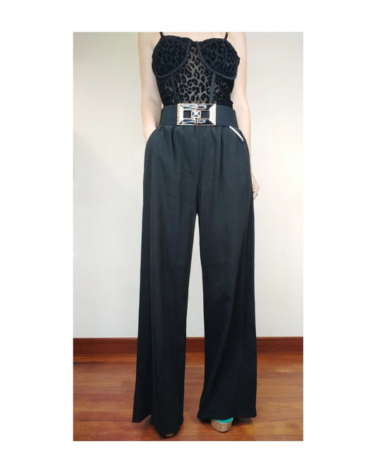 Palazzo pants 60% viscose, BLACK NEWYORK!