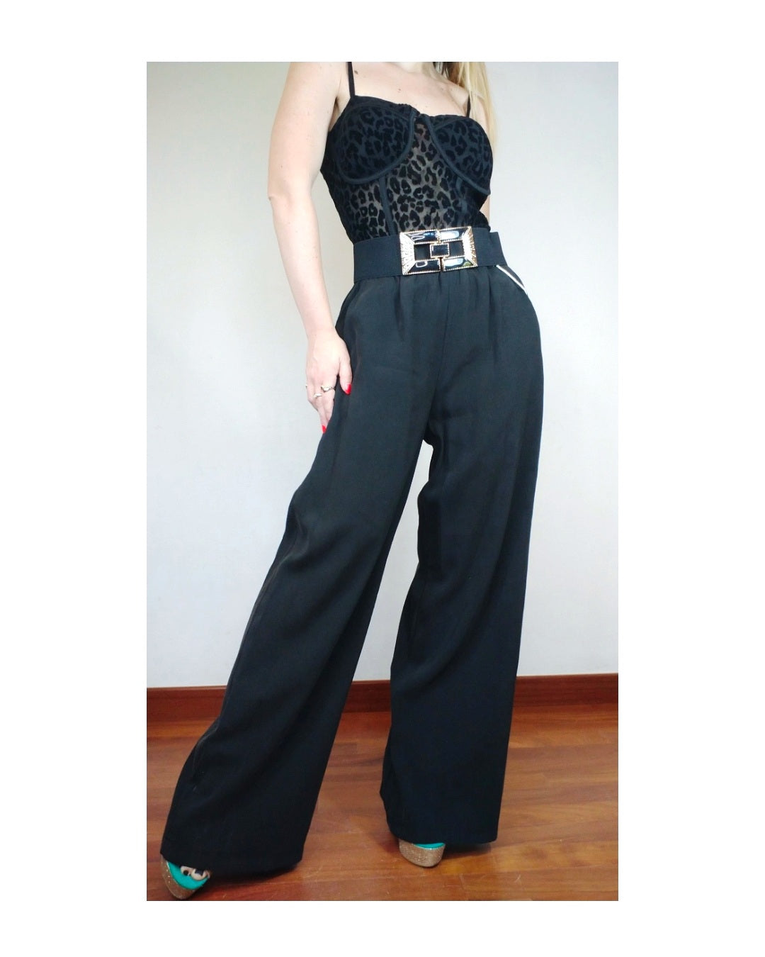 Palazzo pants 60% viscose, BLACK NEWYORK!