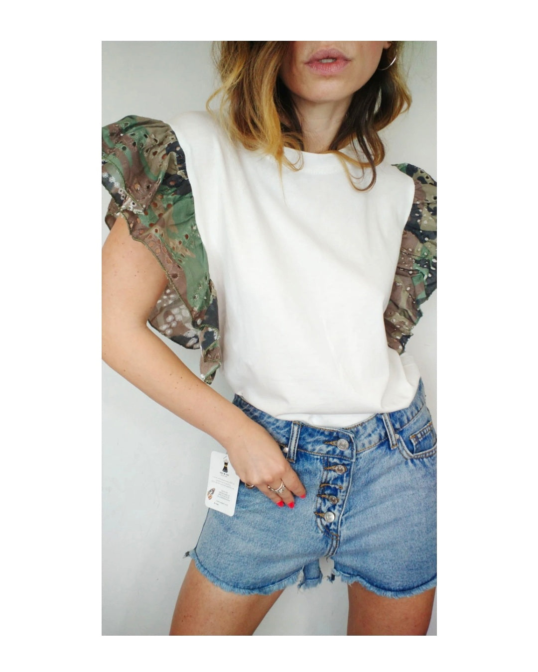 Tshirt pizzo voilant, MILITARE!