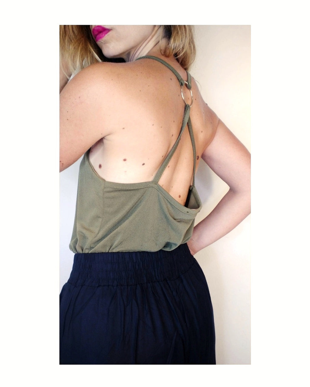 Halter neck under jacket with ring!