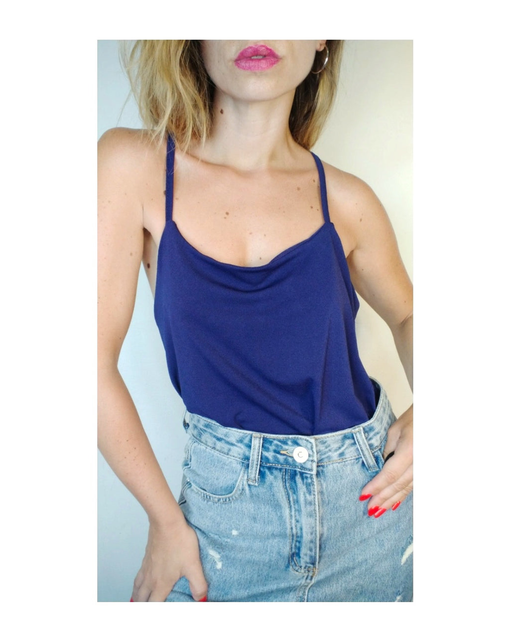 Halter neck under jacket with ring!