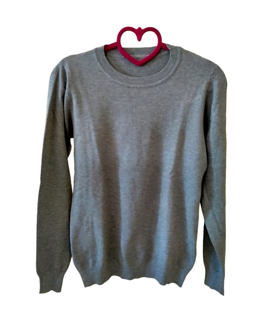 Basic crew neck sweater, GRAY!